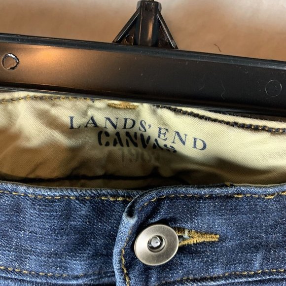 Lands' End Canvas Jeans Women's 31 Blue Denim Stretch Low Rise Straight Leg 7882 - Picture 5 of 8
